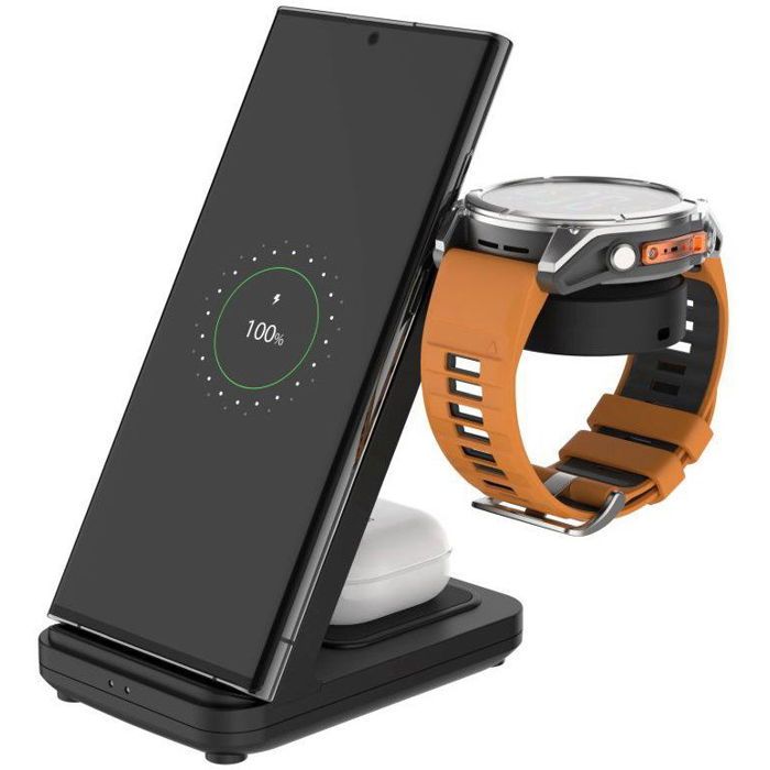 Station dalimentation FIXE pour Garmin avec recharge sans fil pour 3 appareils maximum noir