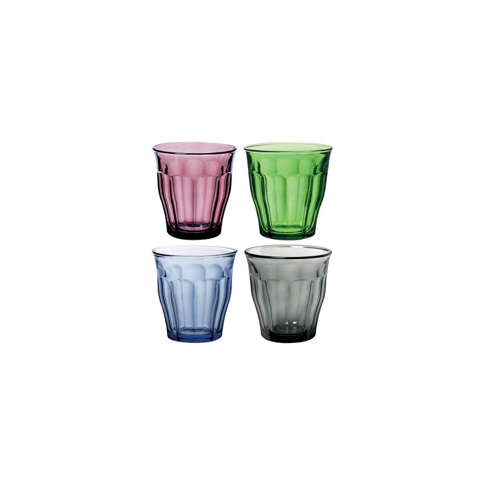 Gobelet - Picardie - 25 cl - Verre trempé résistant - Multicolore empilable
