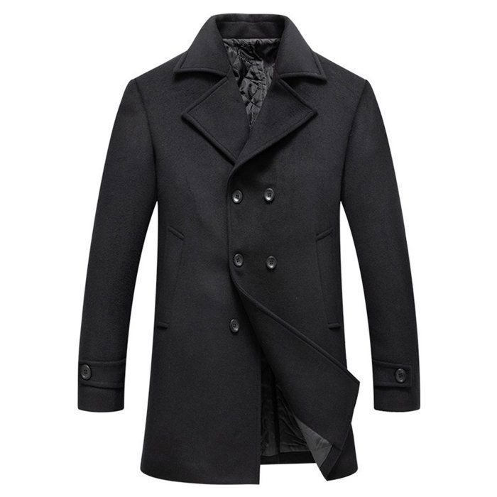 Manteau En Laine Chaud Homme – Coupe Slim, Col Rabattu, Trench Business Pour Hiver