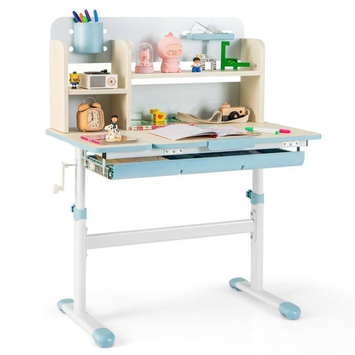 Bureau pour enfants réglable en hauteur 80 x 51 x 88-110 5 cm ergonomique avec rangement