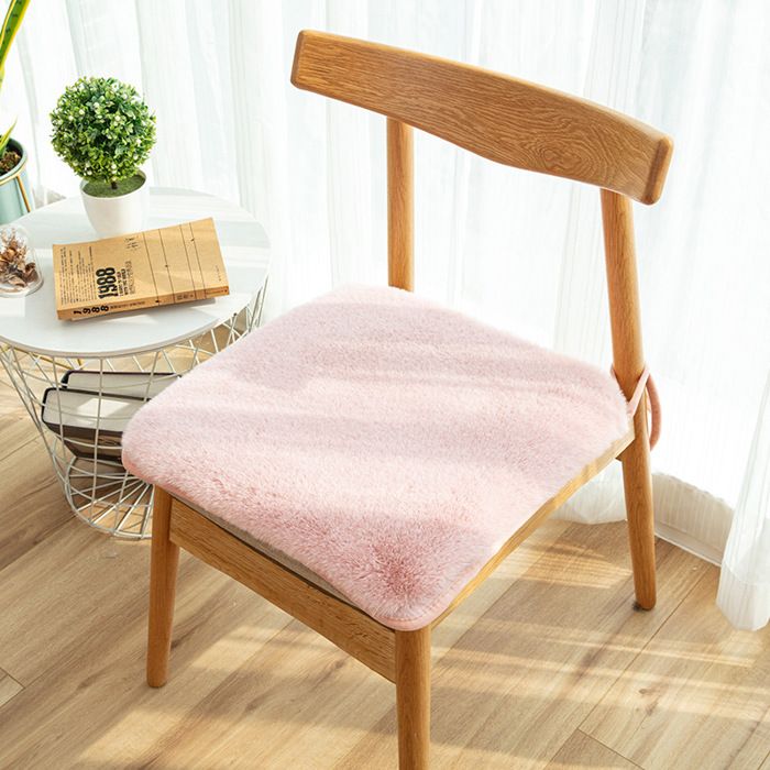MHY® Housse de Chaise en Peluche de Lapin 45x45cm Design à Bande Attache Lavable en Machine Rose