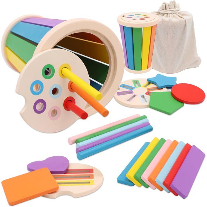 Montessori Jouet à partir de 1 2 3 4 AnsJouet en Bois Bebe 1 2 anJeux de Tri Montessoripour Fille et garçonEnfantsChiffres