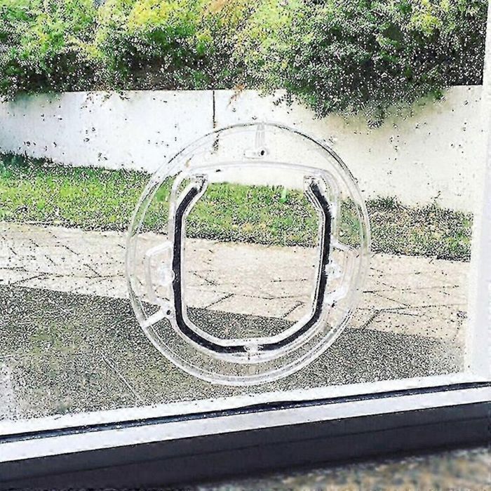 [LCS] Chatière sélective pour animaux de compagnie pour vitres transparentes 30 x 30 cm verrouillage manuel-AquaForge