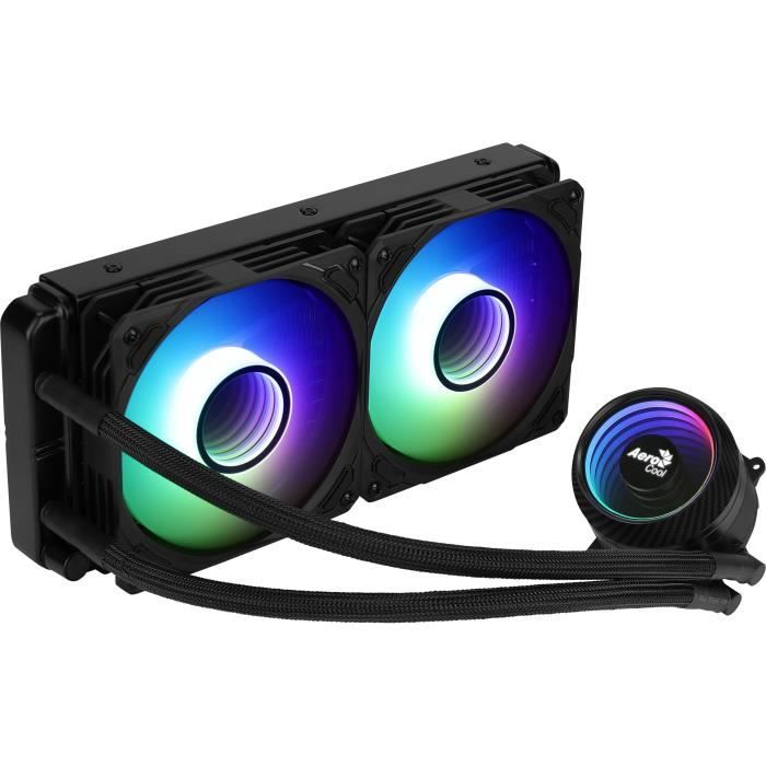 AEROCOOL Mirage L240 ARGB Noir – Kit de refroidissement watercooling CPU 240mm – Kit LGA1700 inclus