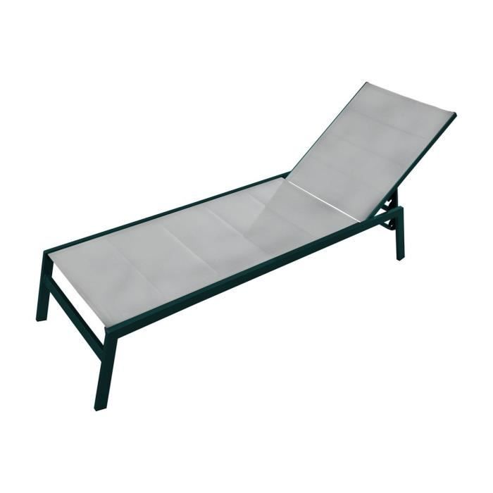 DCB GARDEN Bain de soleil Pacific en aluminium et textilène Gris