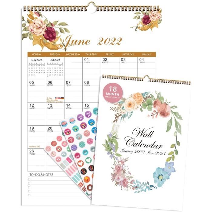 Calendrier De L Avent Pas Cher 2023 Calendrier 2021 2022 2023, 18 Mois Mural Avec Papier Épais, Calendrier  Familial Esthétique Floral De Septembre 2021 À Février [831] - Cdiscount  Beaux-Arts Et Loisirs Créatifs
