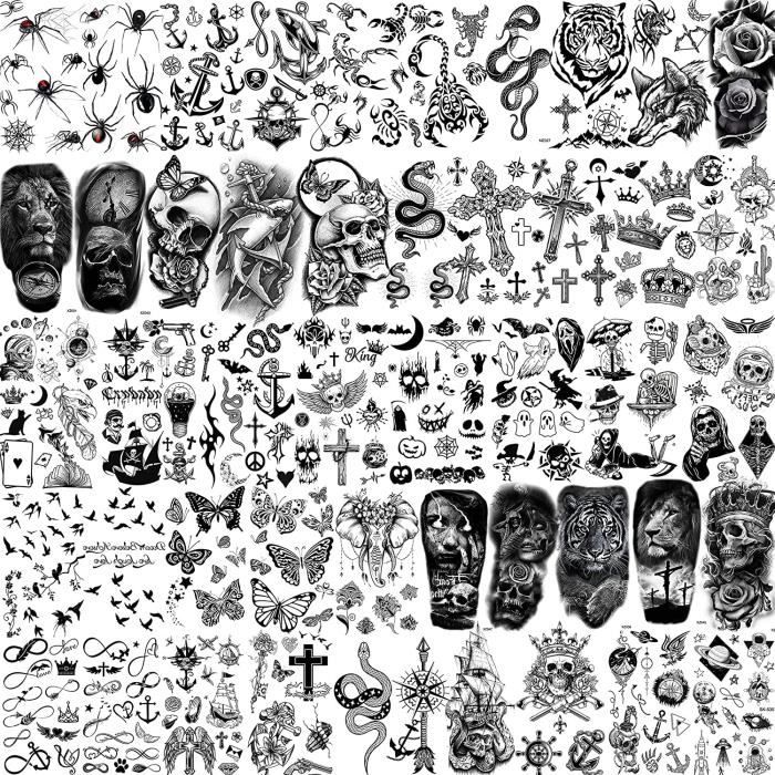 48 Feuilles 3d Petit Tatouages Ephemere Enfant Cou Fille Bras Garcon Halloween Autocollant Tatouage Temporaire Homme Scorpion 337 Cdiscount Au Quotidien