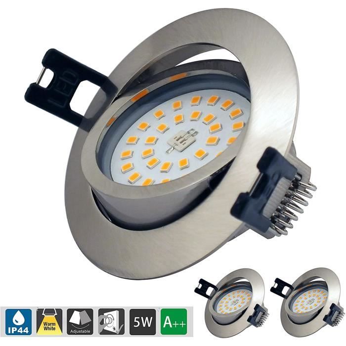 Spot LED Encastrable Orientables,230V Lumière Blanc Froid 6000K,5W(Equivalente 50W Halogène