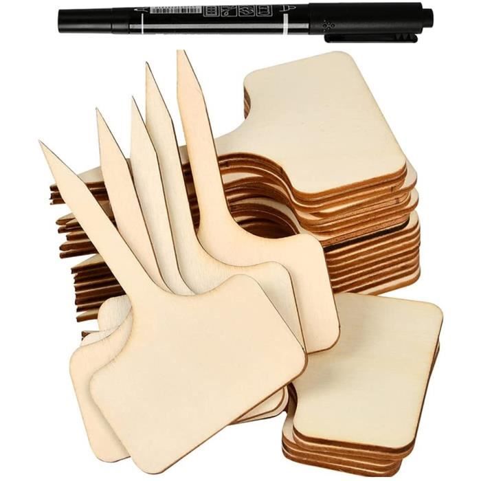 25Pcs Étiquettes De Plantes En Bambou, Plante Tags De T-Type Jardin Marqueurs Pour Graines Pot