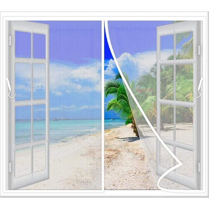 MagnéTique Moustiquaire Fenetre, 185x125 Cm Facile à Installer