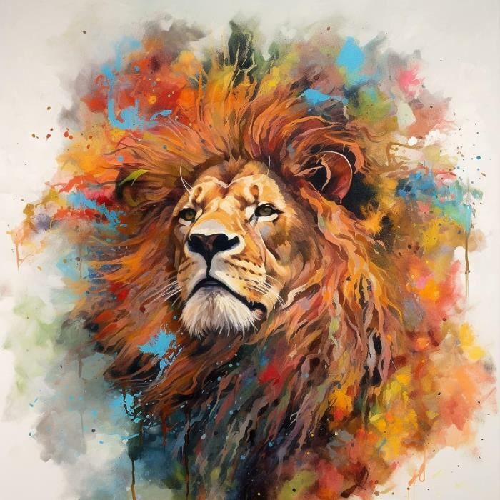Peinture Par Numéro Pour Débutant Adultes Enfants,Lion Animal