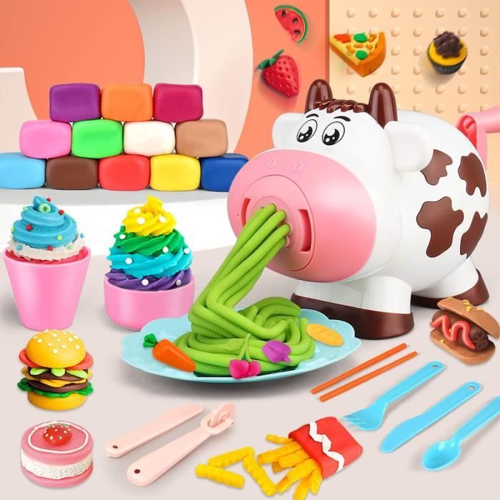 Color Dough Sets for Kids Ages 4-8, Kitchen Ice Cream Maker Machine dough