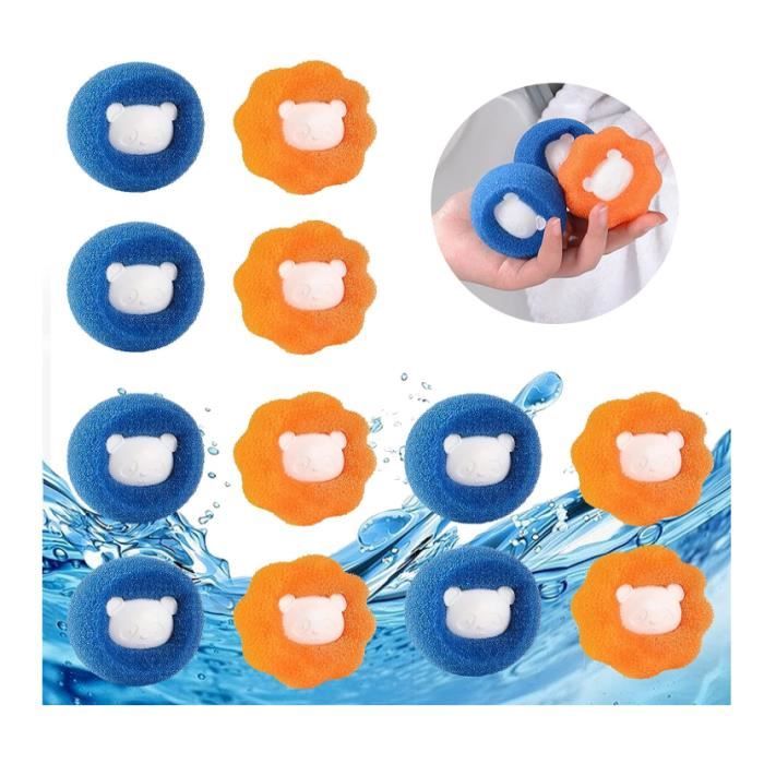 Lot De 8 Boules Anti-peluches Pour Machine à Laver - Attrape Poils D'animaux, Peluches - Réutilisables, Sans Produits Chimiques