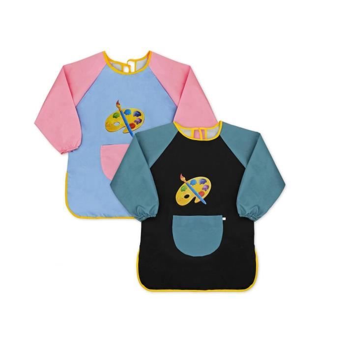 MagiDeal Tablier Blouse de Peinture Waterproof Anti-Usure avec Manches Longues Convient aux Enfants de 1 à 14 Ans, 10-14T, Vert