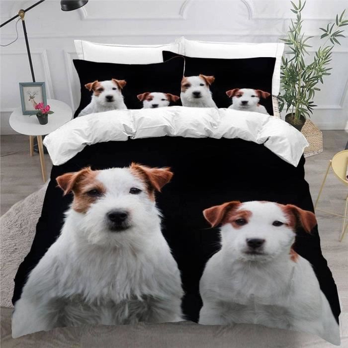 Parure De Couette 220x240 Cm Motif Cerf Animal - Housse Microfibre + 2 Taies 65x65 - Pour Lit 2 Personnes, Déco Chambre