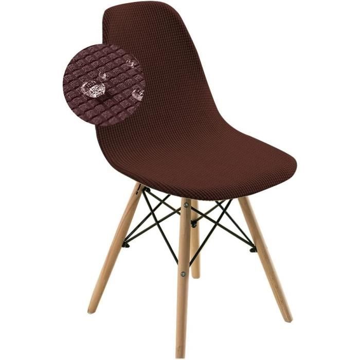 Housses De Chaise Extensibles Jacquard Lot De 6 | Tissu élastique Lavable Machine | Pour Chaises Avec Accoudoirs, Dossier 35-42 Cm