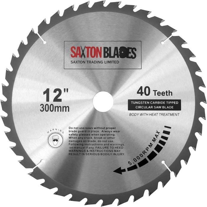 Lame Scie Circulaire Saxton 300 Mm - 80 Dents TCT - Pour Bois Et Dérivés