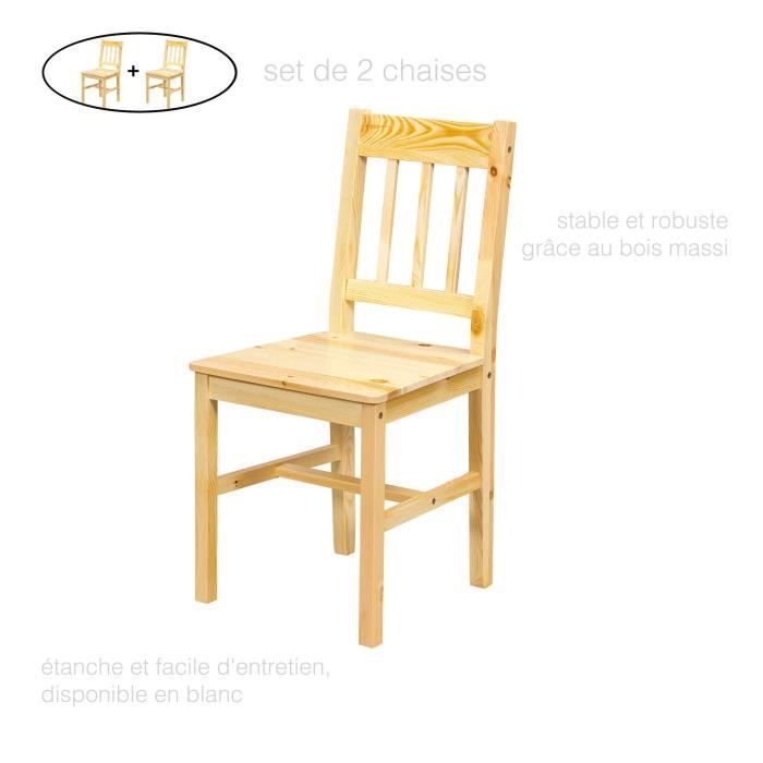 Chaise Salle A Manger Chaise Cuisine Lot De 2 Chaise Cuisine X2 Chaise Bois Massif Chaise Pin Massif Chaises Pas Cher Cdiscount Maison