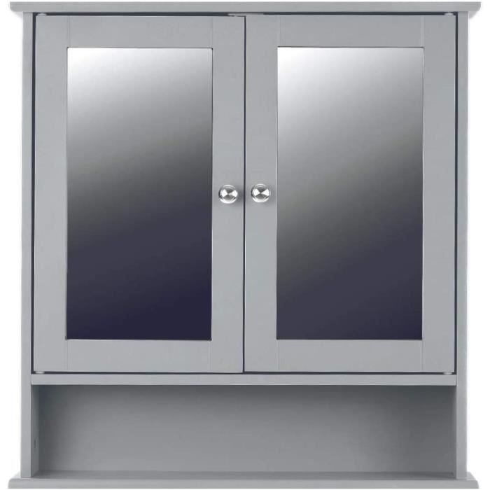 Armoire Murale Salle de Bain,Armoire Salle de Bain avec Miroir,2 Portes