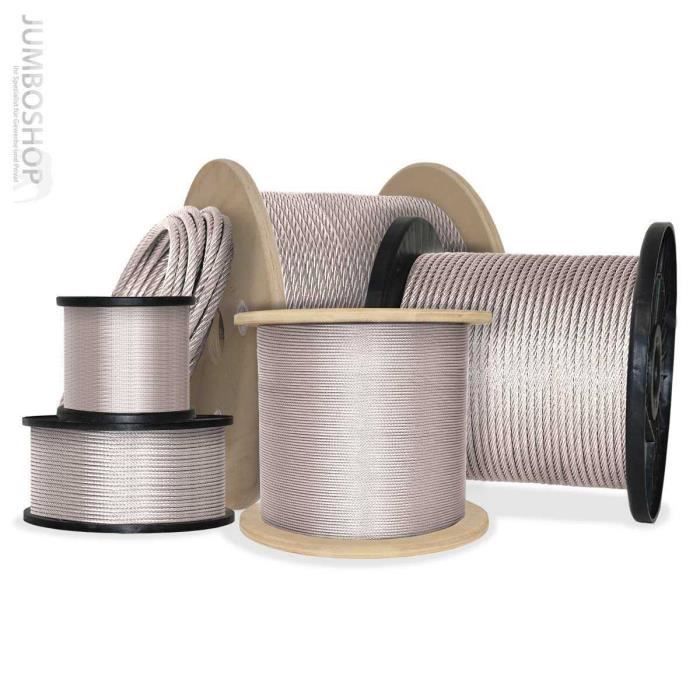 25m c/âble 16mm acier zingu/é EN12385-4 6x37+FC
