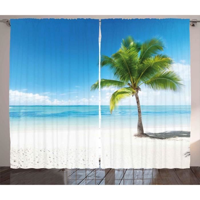 Rideaux Occultants 2 Panneaux - Imprimé Paysage Forestier 3D - 70x160 Cm - Œillets, 70-85% Obscurité - Salon/Chambre