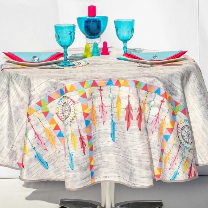 Rouge Int/érieur ou Ext/érieur Nappe Antitache Ovale 4//6 couverts Infroissable et 100/% Polyester No/ël Constellation Argent/é /Ø 160 cm