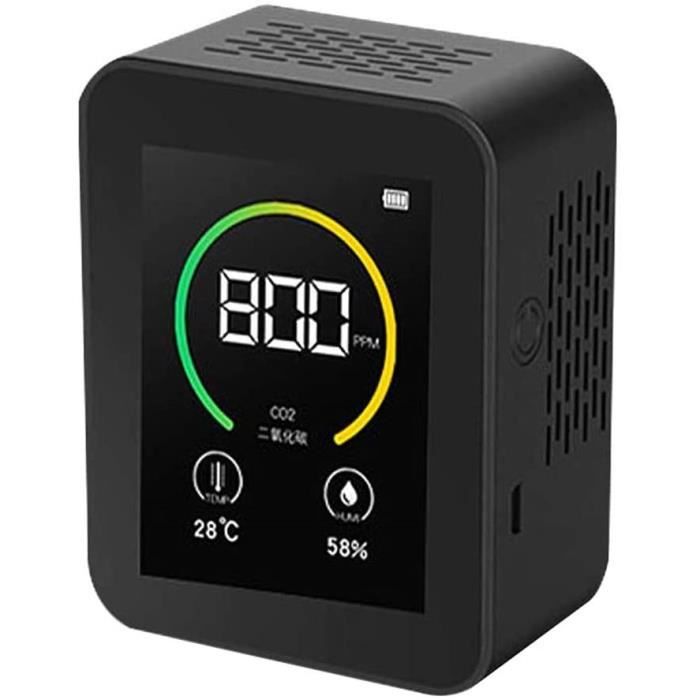 testeur dair avec écran Couleur TFT dhumidité de la température détecteur de dioxyde de Carbone CO2 USB Compteur de CO2 Compteur de qualité de Lair Plage de Mesure 400-5000PPM 