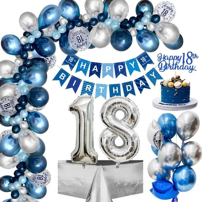 Decoration Anniversaire 18 Ans, Ballon 18 Ans Anniversaire, Ballon Blanc Or Anniversaire, Bannière Joyeux Anniversaire Femme Homme - Maison Decoration Anniversaire 18 Ans, Ballon 18 Ans Anniversaire, Ballon Blanc Or Anniversaire, Bannière Joyeux Anniversaire Femme Homme - Maison