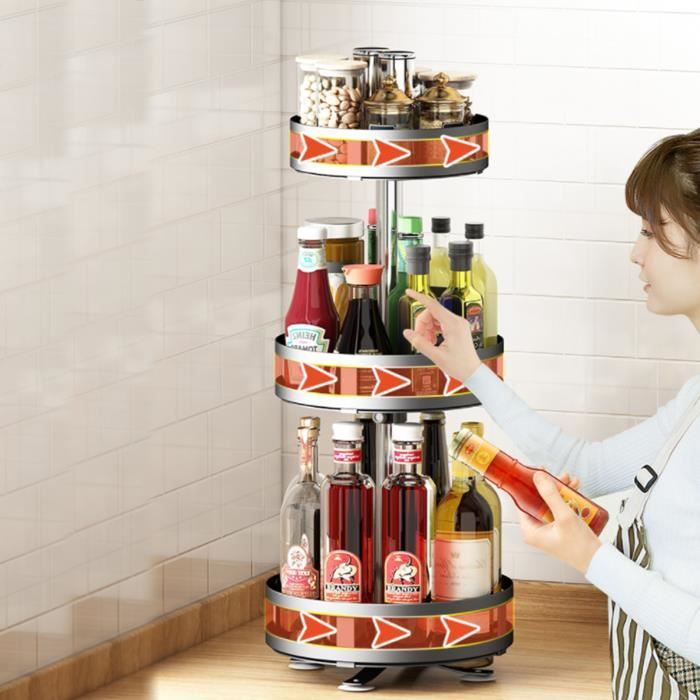 Étagère à épices | 3 étages | 30 Pots | Amovible | Aluminium | Inoxydable