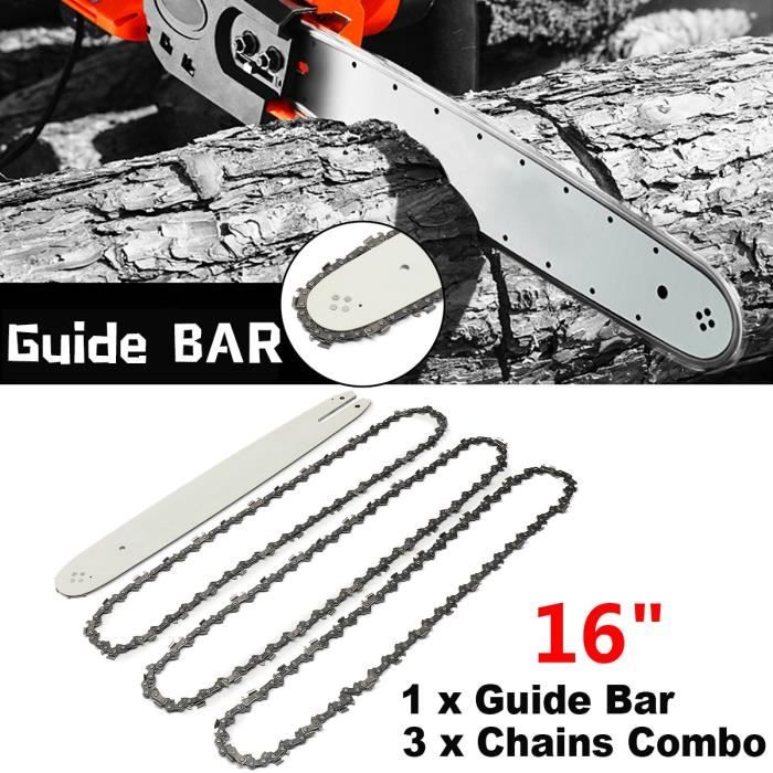 Kit Barre + 4 Chaînes Pour Tronçonneuse Stihl 018 MS 180 – 35 Cm, 1.3 Mm, Pas 3/8", 50 Maillons – Chaîne Anti-rebond Et Lubrifiée - 12