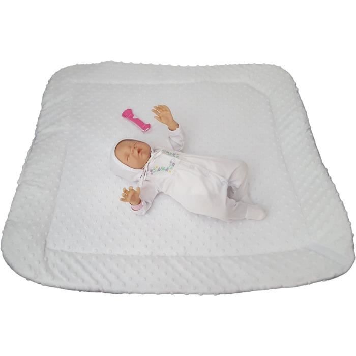 BlueberryShop Minky Couverture d’emmaillotage réversible polaire Gris Blanc 75 x 80 cm Sac de couchage pour nouveau-né Baby Shower Pour 0-3 mois 