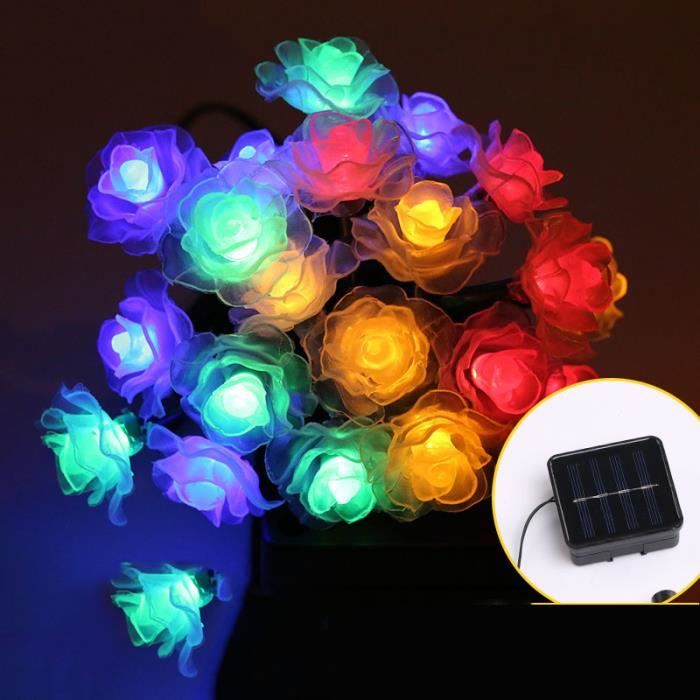 Guirlande lumineuse 100 mini lumières LED blanc chaud panneau solaire jeux lumières 10 m pour extérieur | vente en ligne sur