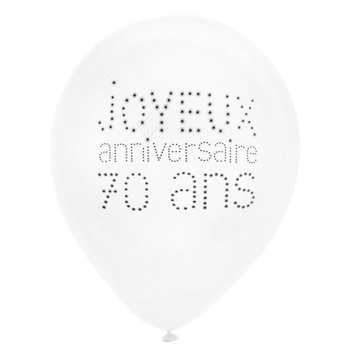 Ballon Joyeux Anniversaire Noir/Or x8
