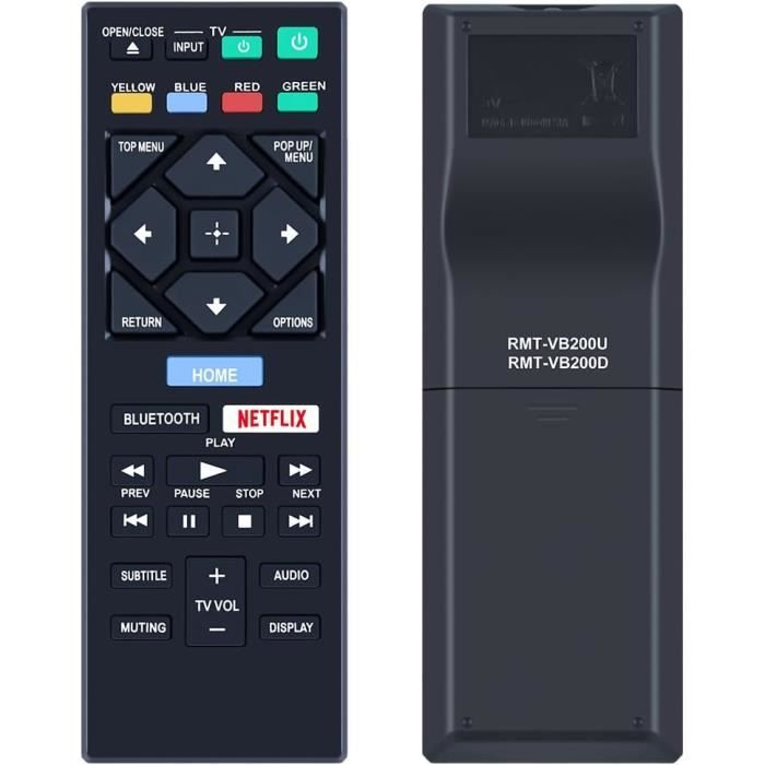 Vhbw Télécommande remplacement pour Sony RMT-B115A pour Blu-Ray Disc
