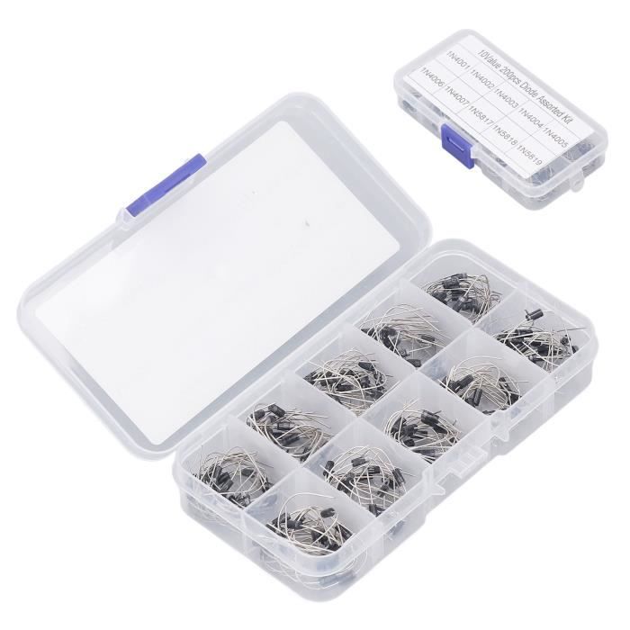 200-tlg. Dioden-Sortiment – 10 Werte Von 1N4001 Bis 1N5819 In Box