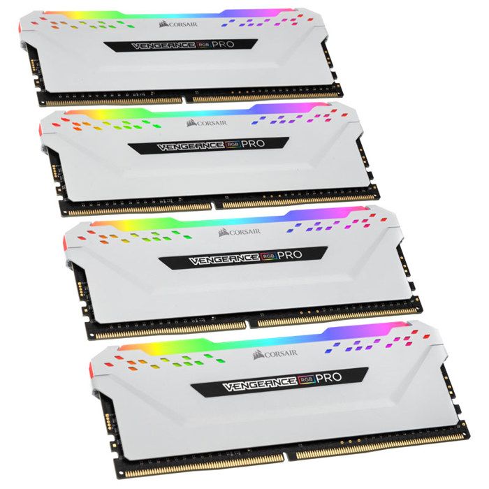 Mémoire vive DDR4 Corsair Vengeance CMW32GX4M4C3600C18W – 32 Go (4 x 8 Go) – 3600 MHz – Blanc