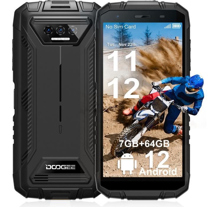 Telephone portable incassable DOOGEE S41 Pro smartphone pas cher robuste  5.5 pouce 4Go + 64Go 6300mAh NFC-Google Pay-Android 12 Noir - Cdiscount  Téléphonie