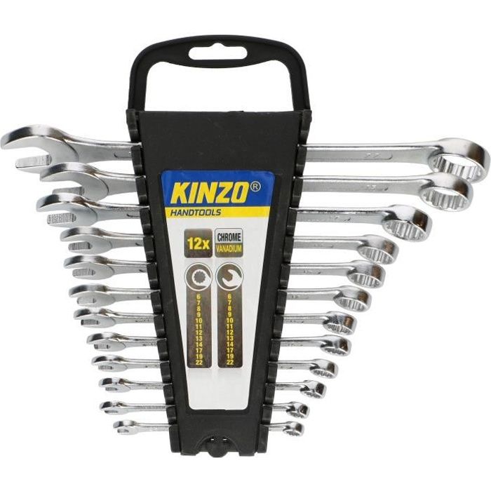 KINZO Ensemble de 12 clés à cliquet et douille