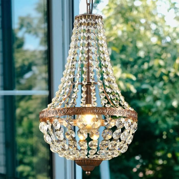 Lustre En Cristal Led Or Vintage Industriel Restaurant Lampe Suspension ...