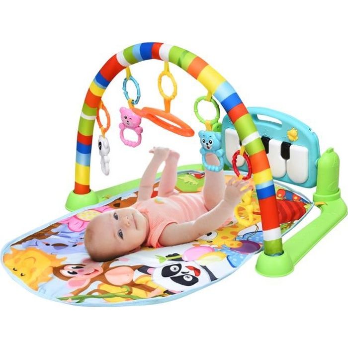 Giantex Tapis D Eveil Musical Evolutif Avec Arche Et 5 Jouets Amovibles Et Clavier De Piano Pivotant Pour Bebe Des La Naissance Cdiscount Puericulture Eveil Bebe