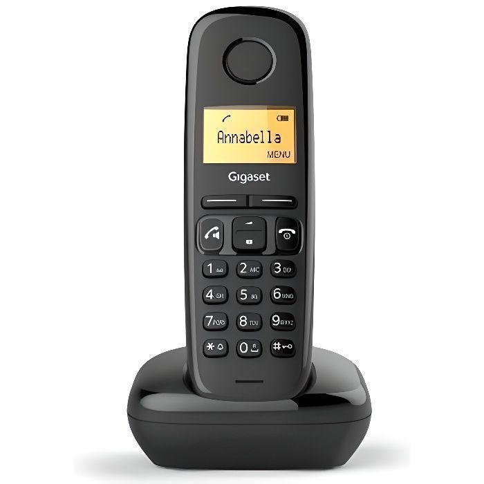 Gigaset A270, Téléphone DECT, Combiné sans fil, Haut-parleur, 80 entrées, Identification de l'appelant, Noir