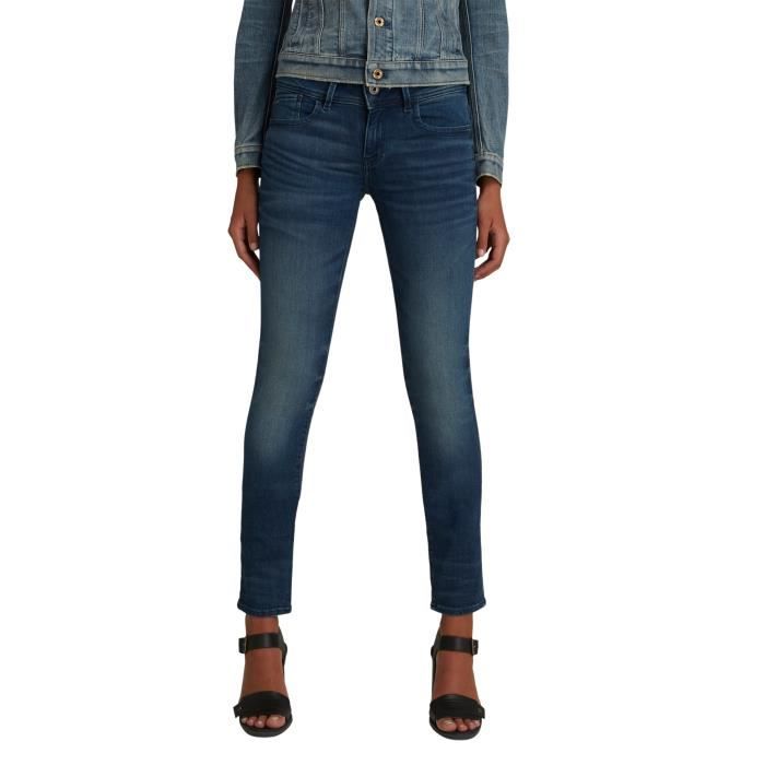 Jeans skinny femme - G-STAR - Lynn - Bleu - Coupe skinny - Taille moyenne - Ceinture ajustée