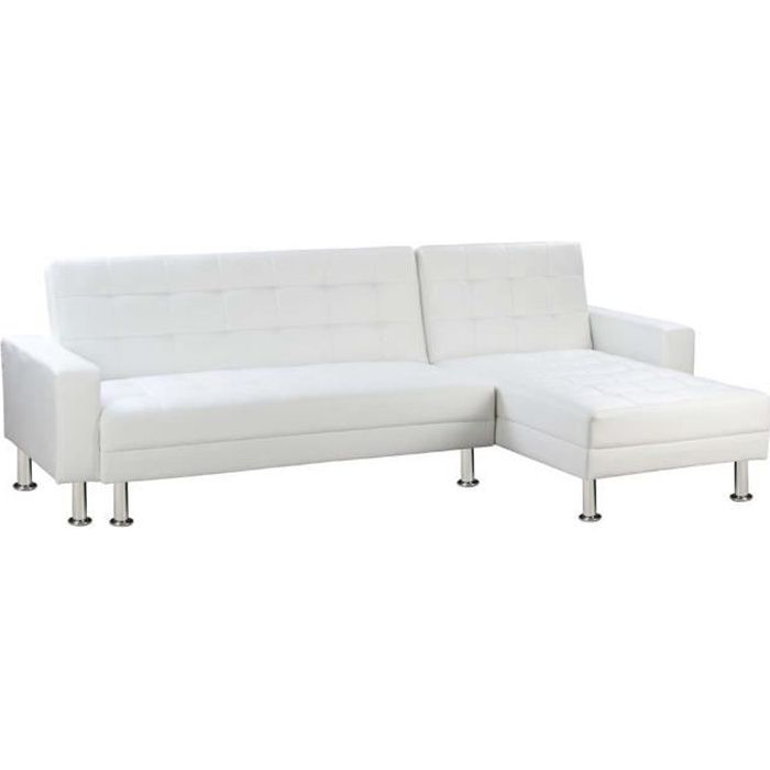 Canape D Angle Convertible Et Reversible Theo 4 Places Blanc
