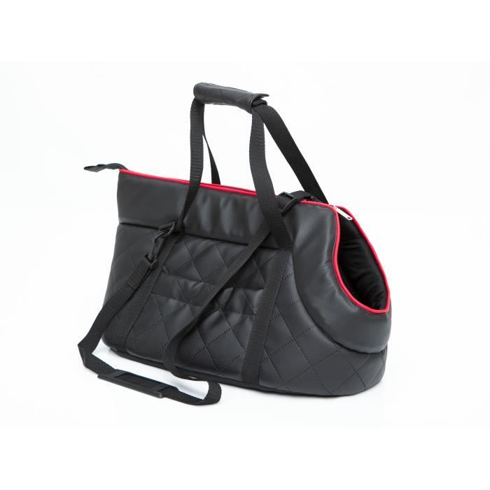 Comparer les prix de Sac de transport pour chien - R1 - Cuir écologique - Noir - Taille moyenne - Intérieur