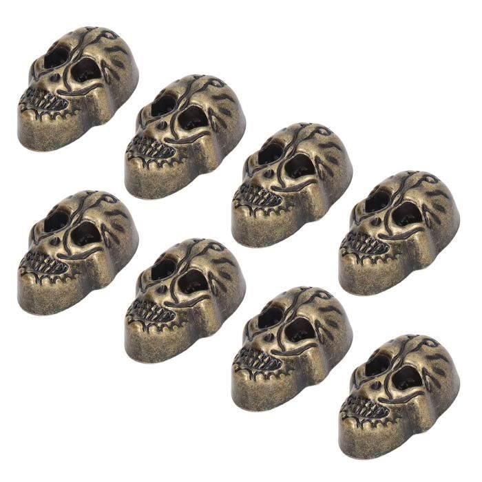 Lot De 5 Breloques Tête De Mort En Alliage Tibétain Argenté - 29 Mm - Neuf
