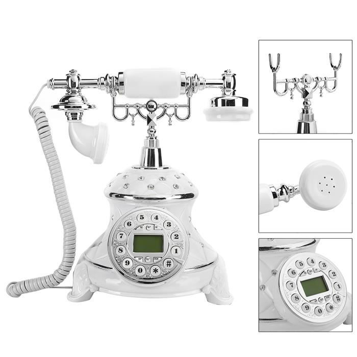 Téléphone portable à corde Antique blanc, téléphon... – Grandado