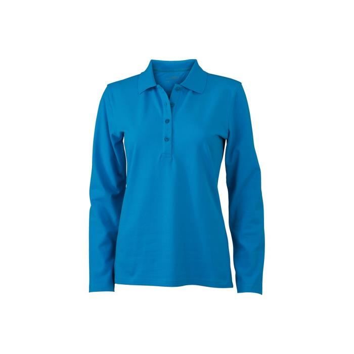 Polo maille piquée femme manches longues Clearance