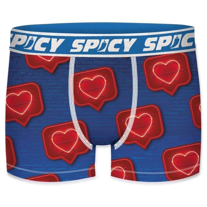 SPICY Boxer unitaire homme microfibre coeurs Multicolore Cdiscount Pret a Porter
