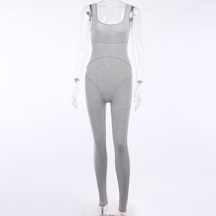 Yuson Girl Combinaison Sport Sans Couture Moulante Côtelée Femme - Jumpsuit Yoga Gym Une Pièce