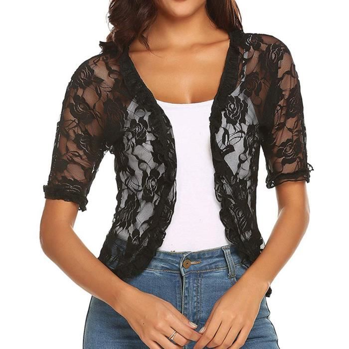 Bolero dentelle noire online mariage